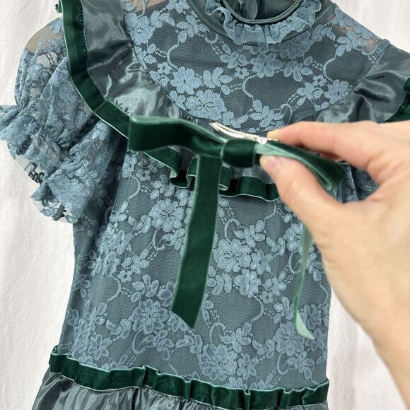 Weissman Dance Costume Fur Elise Character Dress Girls Size XLC Ruffle Teal - Picture 4 of 11